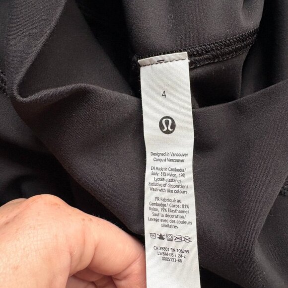 Lululemon Nulu Slim-Fit High-Rise Skirt Black Size 4 - Picture 7 of 7